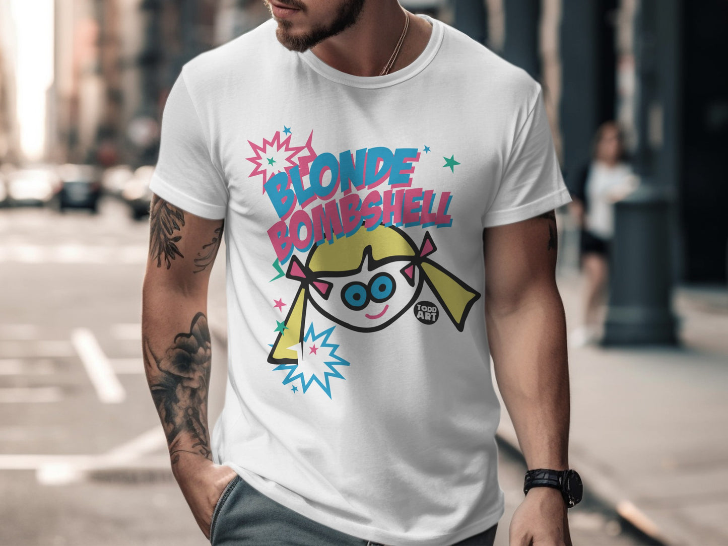 Blonde Bombshell Graphic Tee Retro Style Top