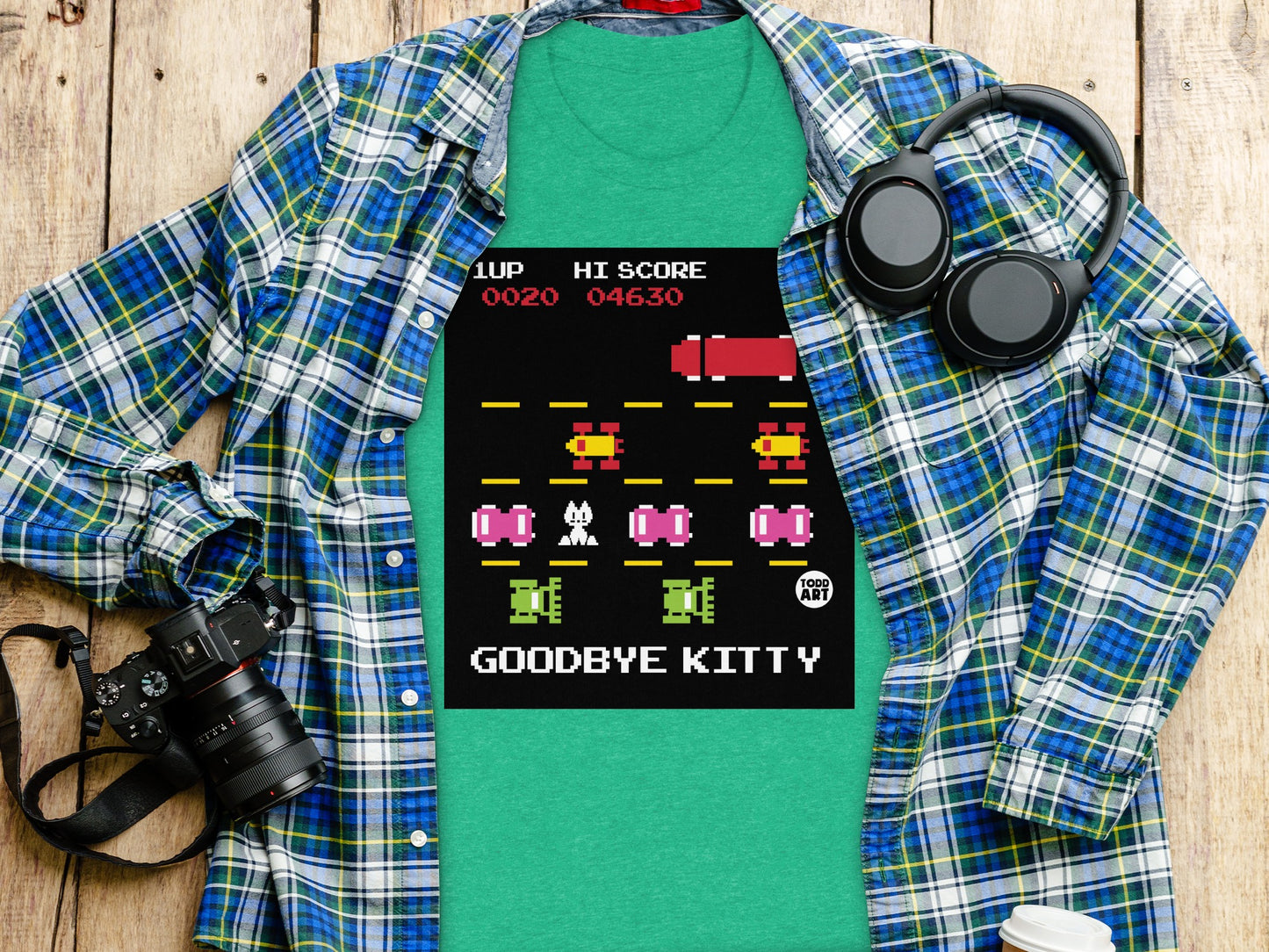 Retro Goodbye Kitty Video Game Graphic Tee product