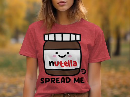 Cute Nutella Spread Me Design Red T-Shirt Product
