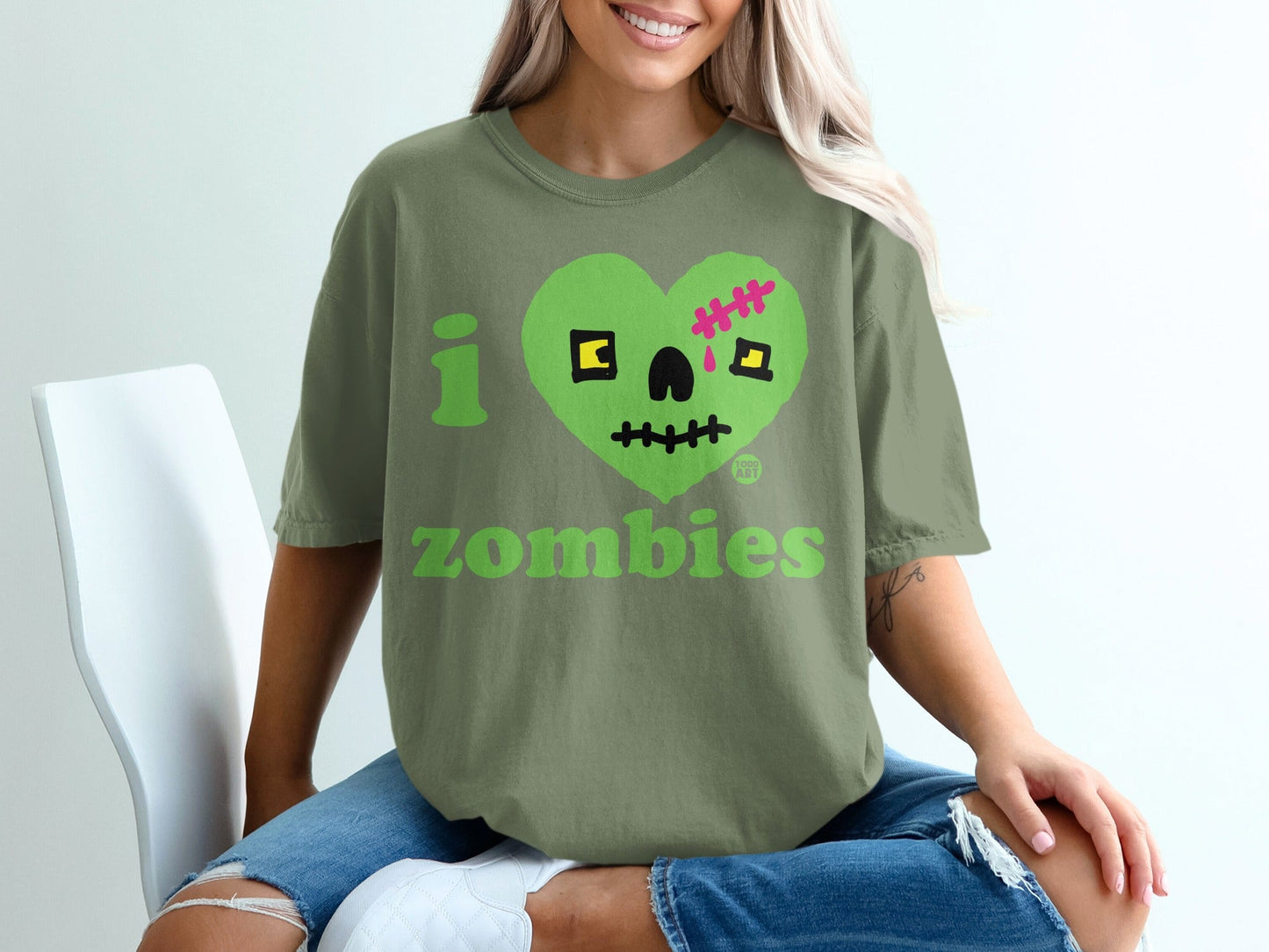 I Heart Zombies Graphic T-Shirt for Women Fun Casual Tee