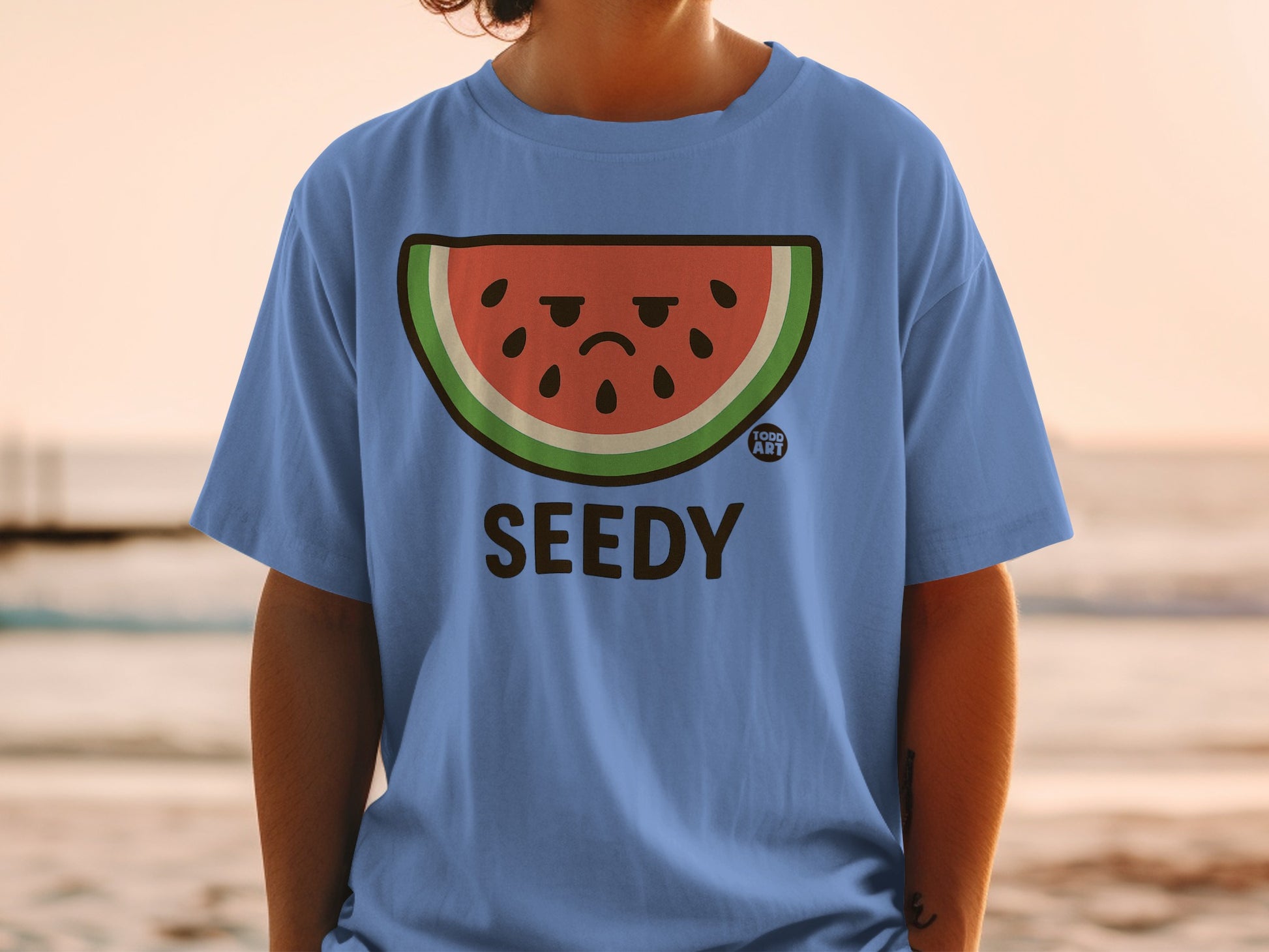 Seedy Watermelon Todd Art Sad Blue Graphic T-shirt product