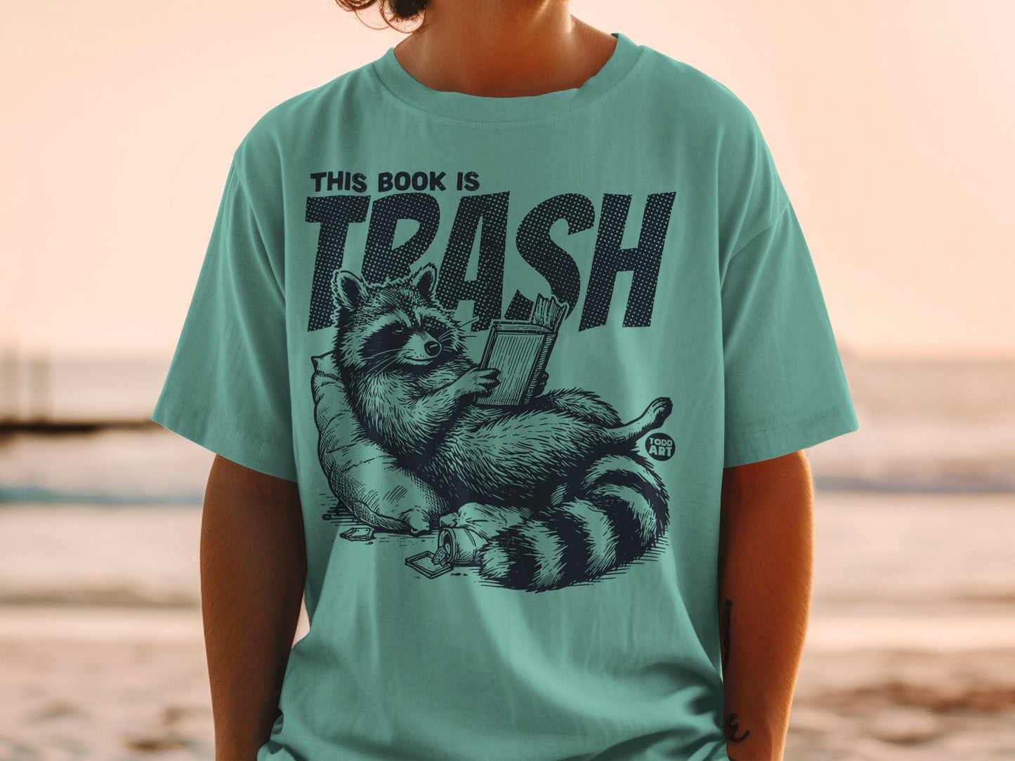 This Book Is Trash Raccoon Reading T-shirt
