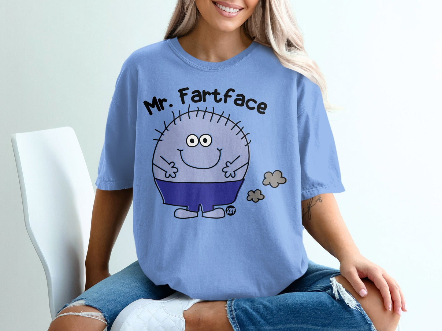 Mr. Fartface Funny Cartoon Character T-Shirt
