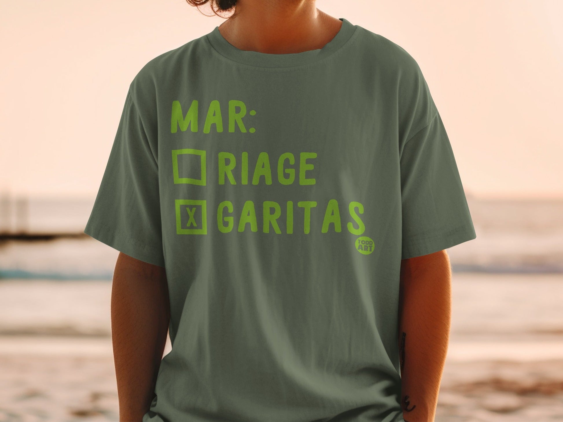 'Mar Riage Garitas Todd Art Check Box Graphic Tee'