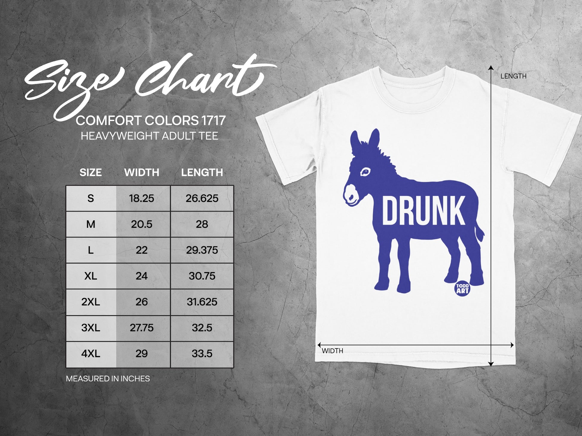 Donkey Design Heavyweight Adult DRUNK Tee Product