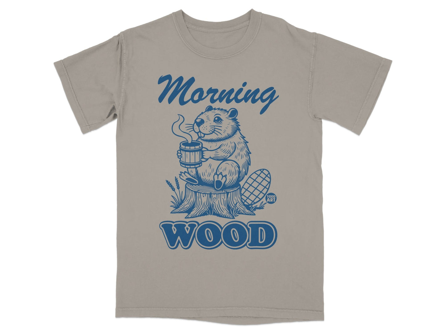 Morning Wood Beaver With Coffee Graphic Shirt