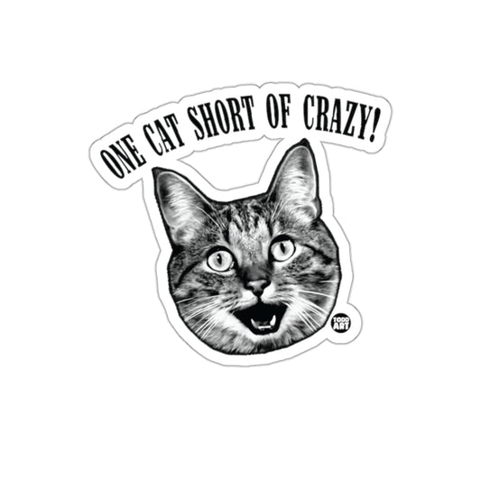 One Cat Short Of Crazy Cat Face Sticker Product