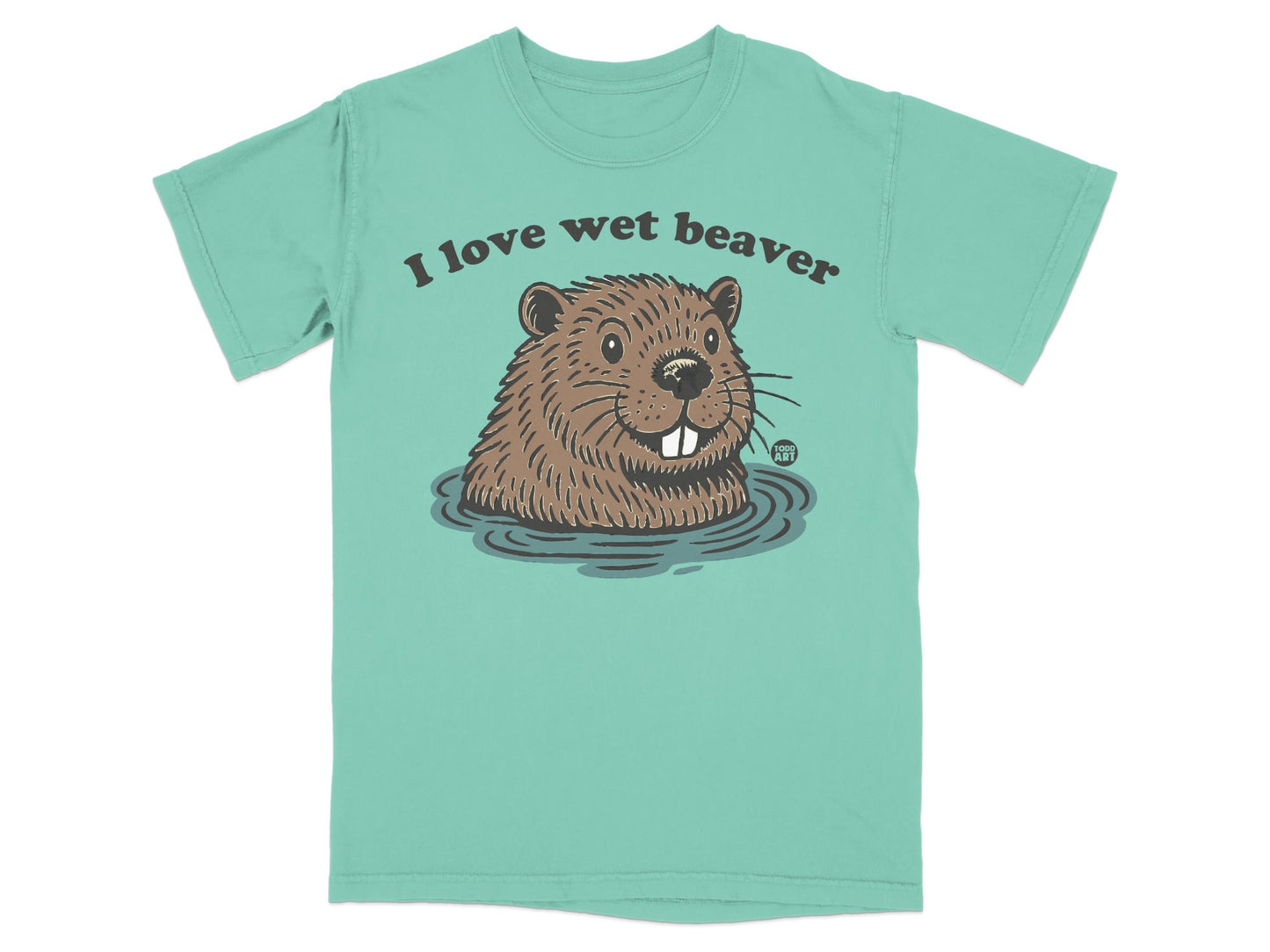 I Love Wet Beaver Graphic T-Shirt Fun Animal Tee