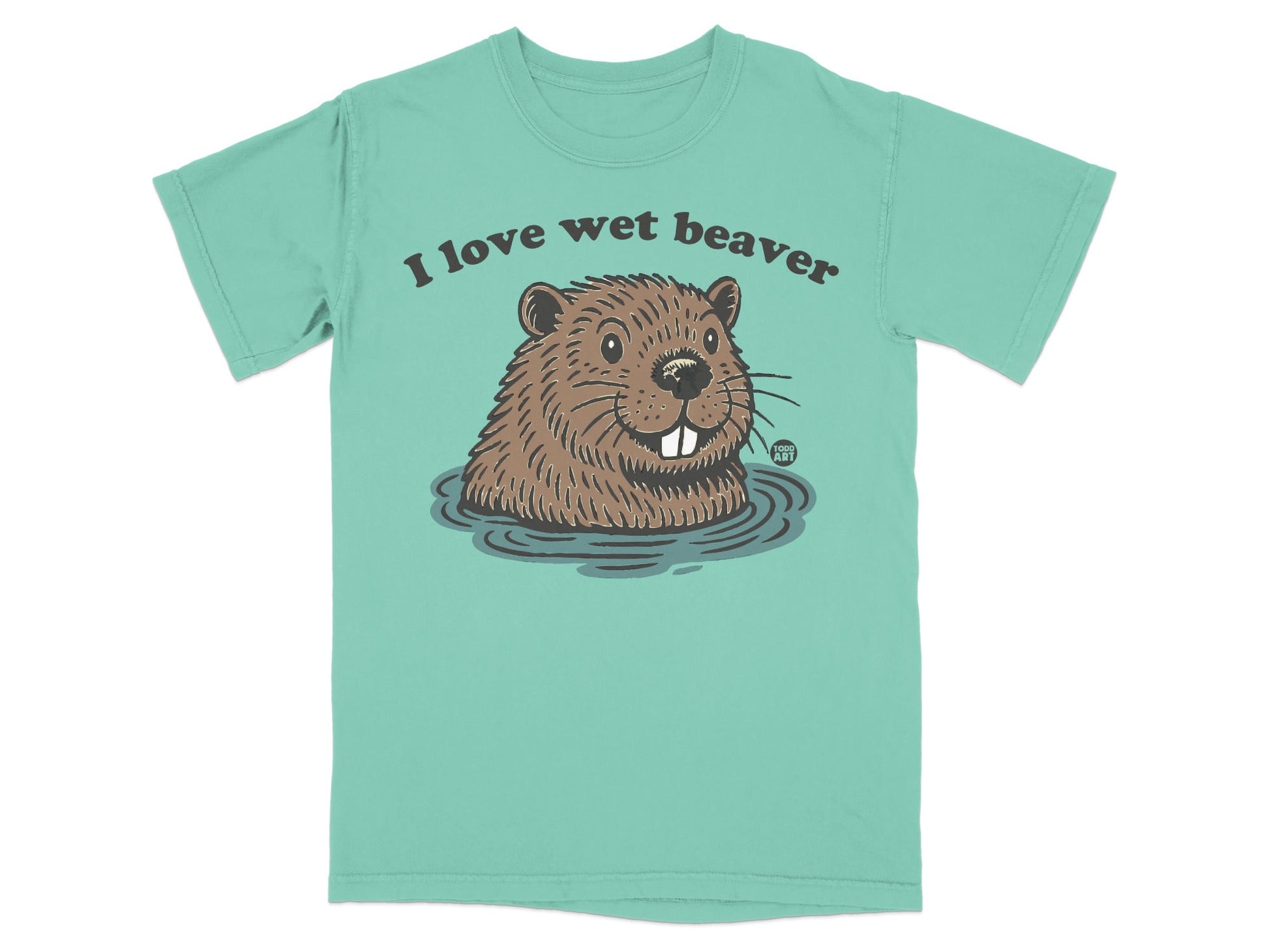 I Love Wet Beaver Graphic T-Shirt Fun Animal Tee