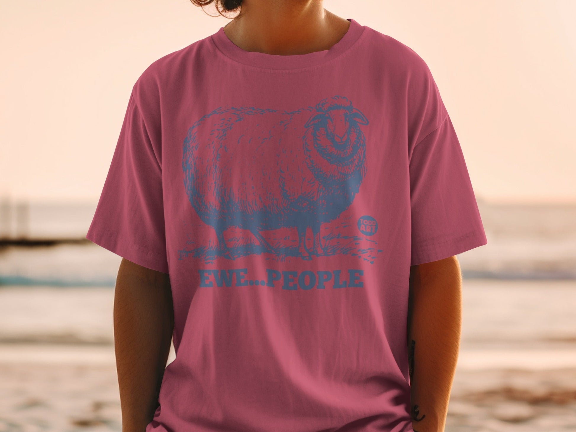 EWE...PEOPLE Sheep Graphic Tee Fun Statement Shirt