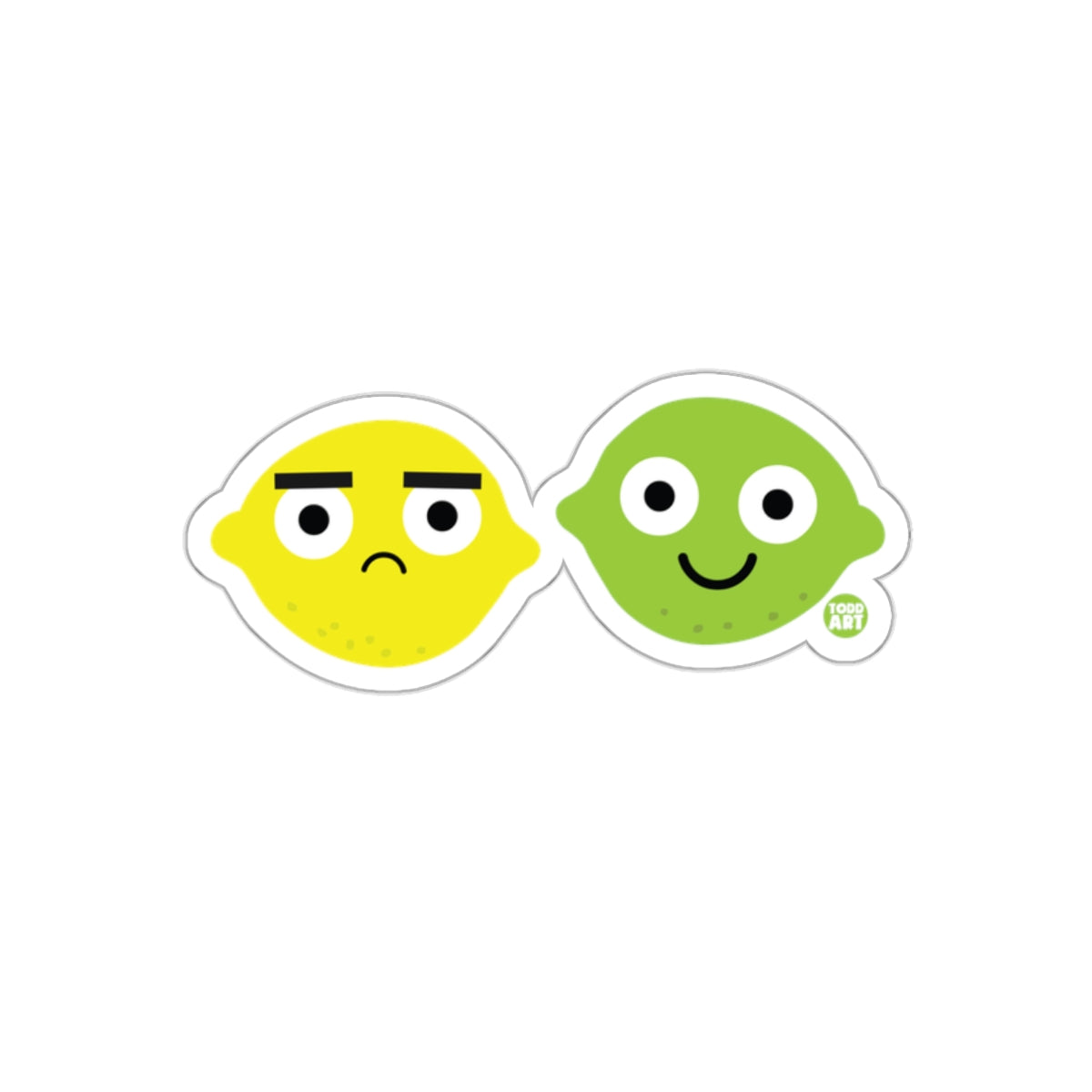 Cute Lemon and Lime Cartoon Characters Sticker