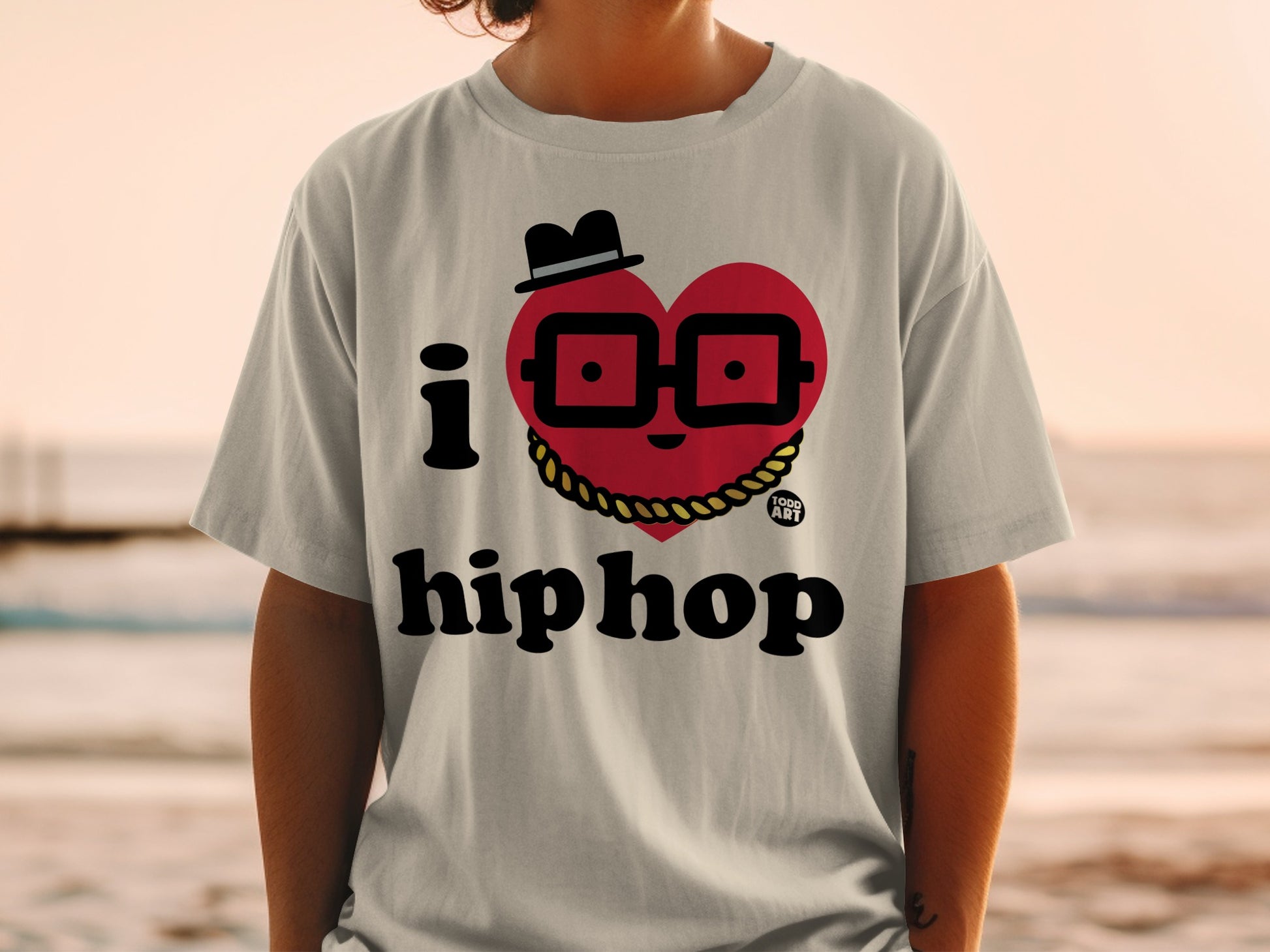 I Heart Hip Hop Graphic T-Shirt Fun Design Hip Hop Shirt