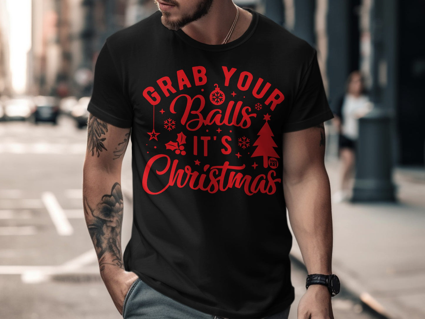 Grab Your Balls It's Christmas Graphic Tee