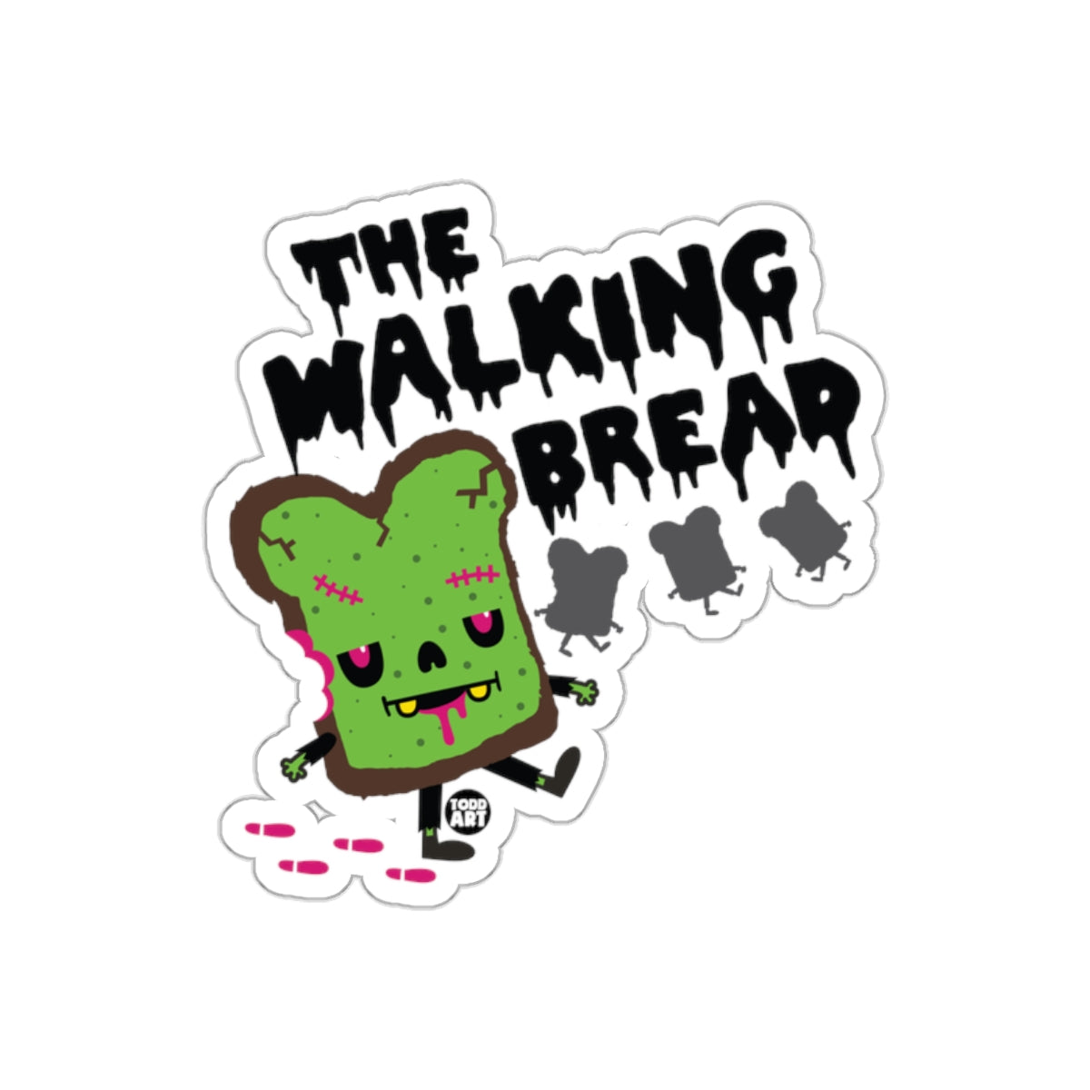 The Walking Bread Zombie Toast Funny Sticker