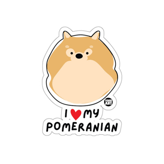 I Love My Pomeranian Cute Dog Design Sticker