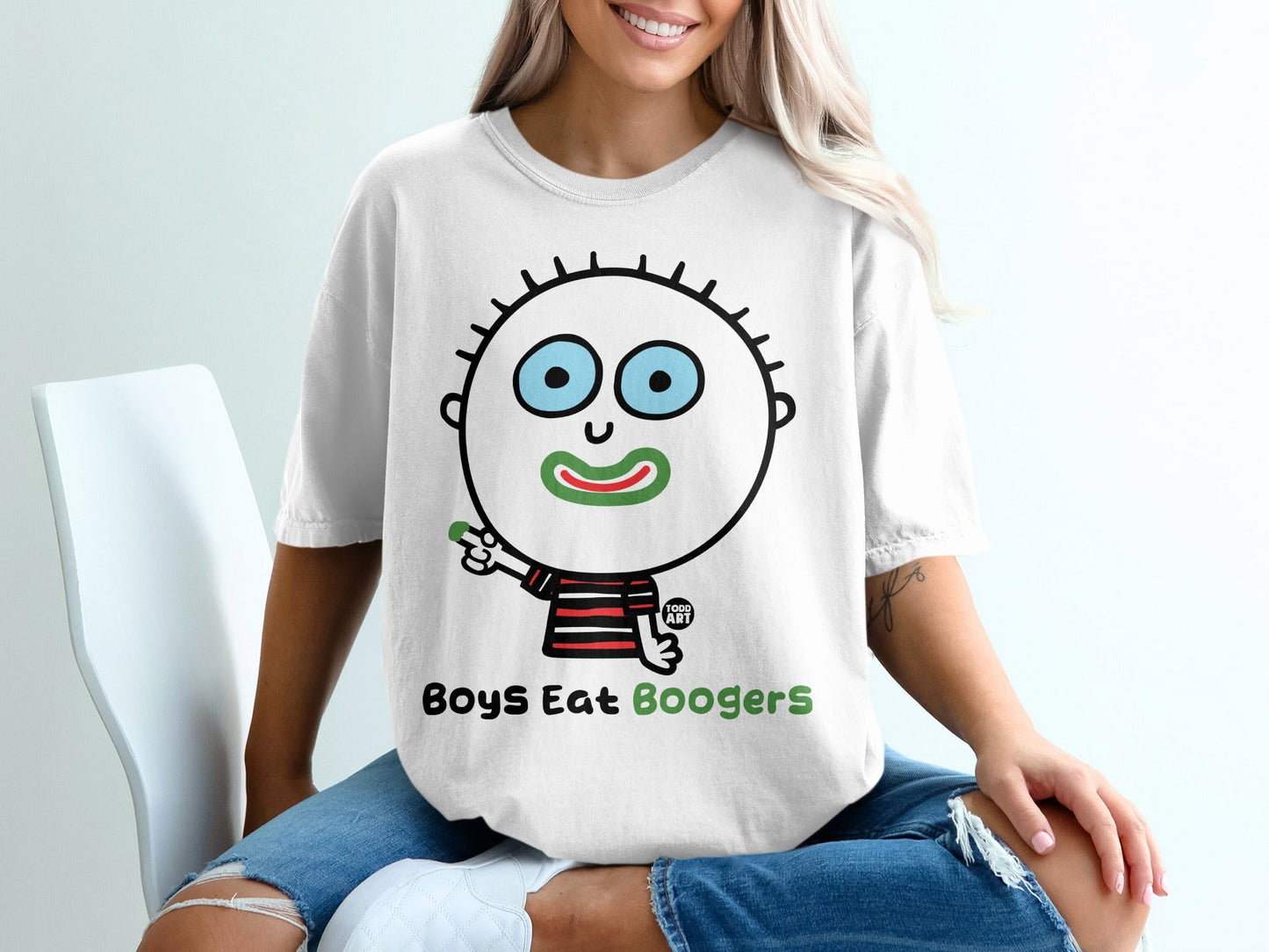 Boys Eat Boogers Funny Graphic Tee Shirt for Kids