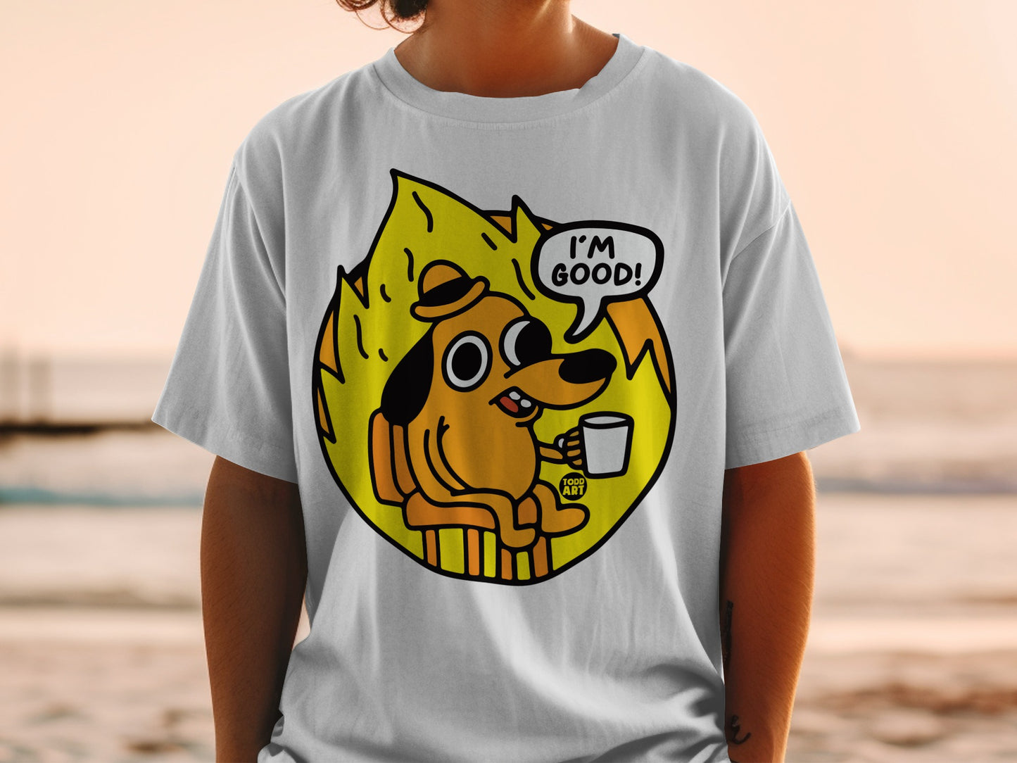 Funny Dog Cartoon I'm Good T-Shirt Graphic Tee Design