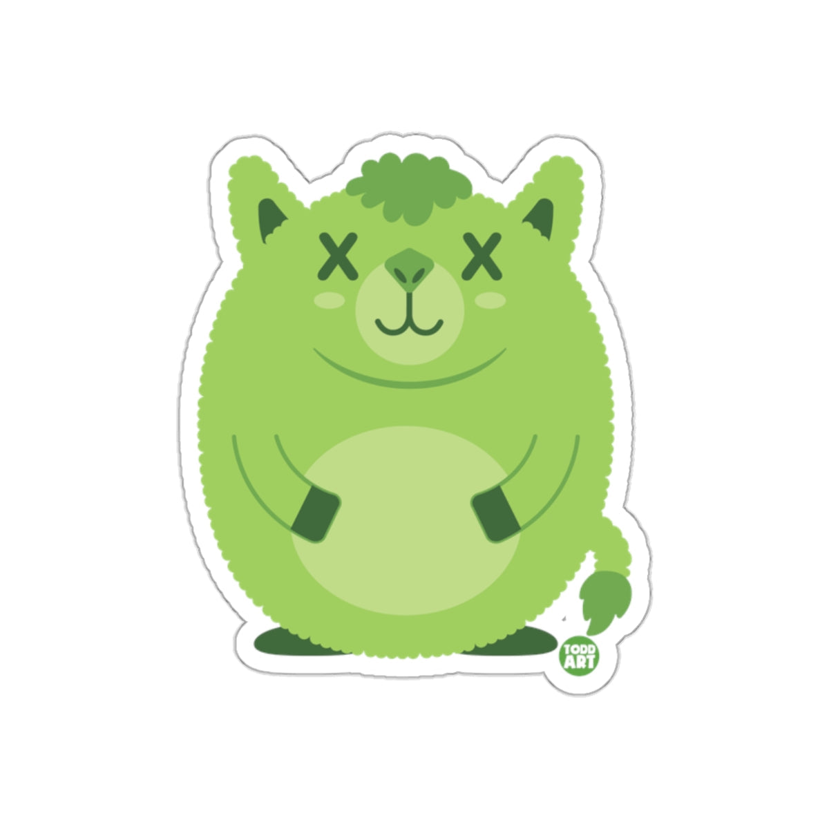 Cute Green Chubby Animal Character Sticker Product