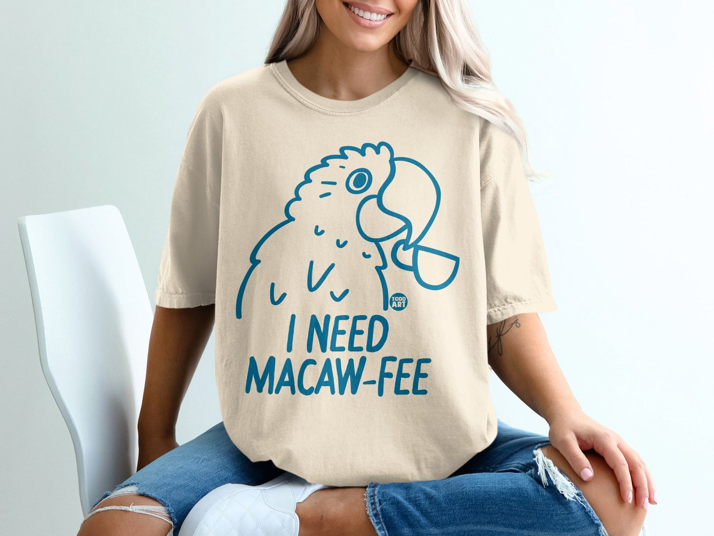 I Need Macaw-Fee Parrot Graphic Tee Shirt