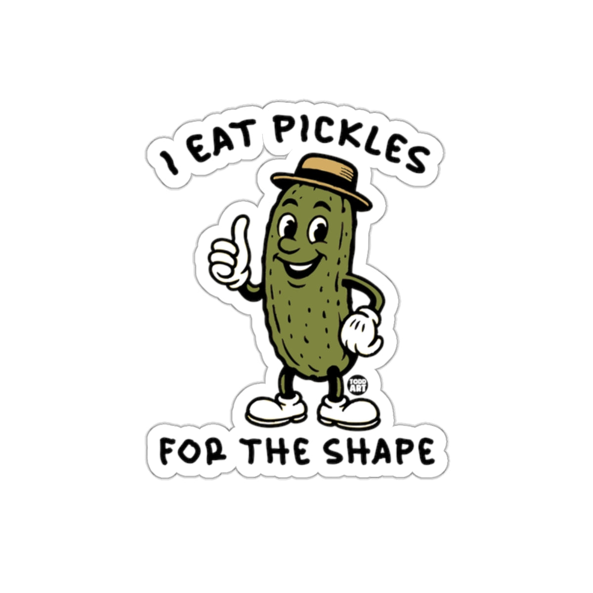 I Eat Pickles For The Shape Cartoon Pickle Man sticker