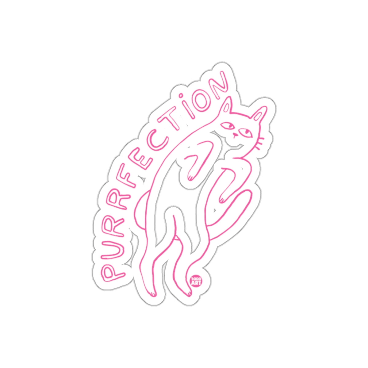 PURRFECTION Cute Cat Design Sticker for Cat Lovers