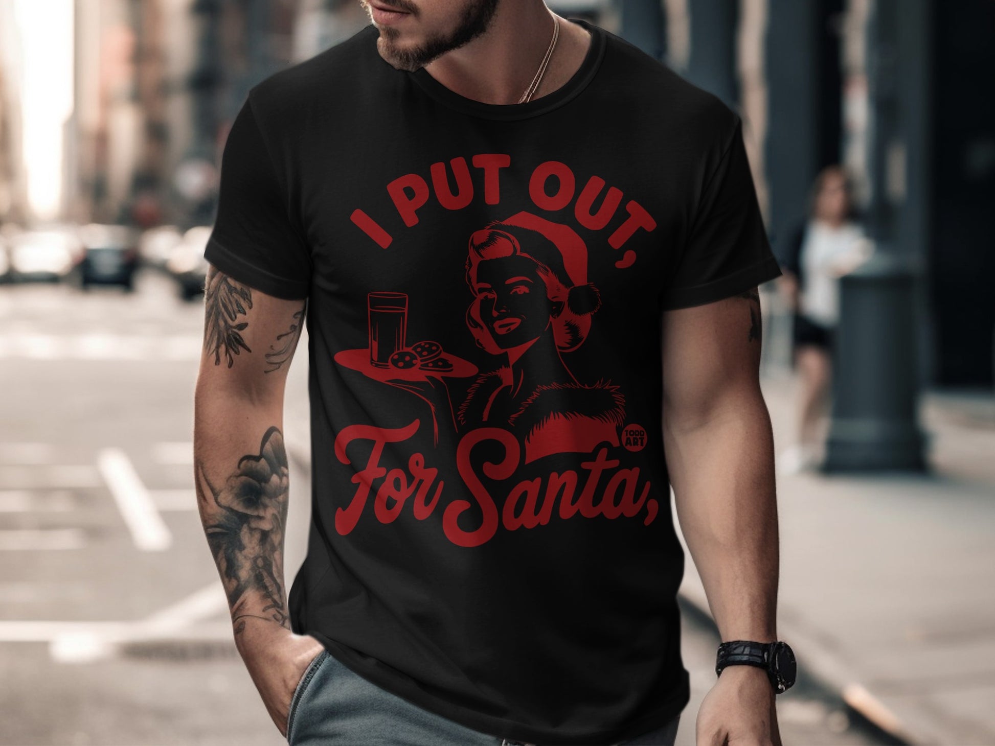 I Put Out For Santa Graphic Tee Christmas Shirt
