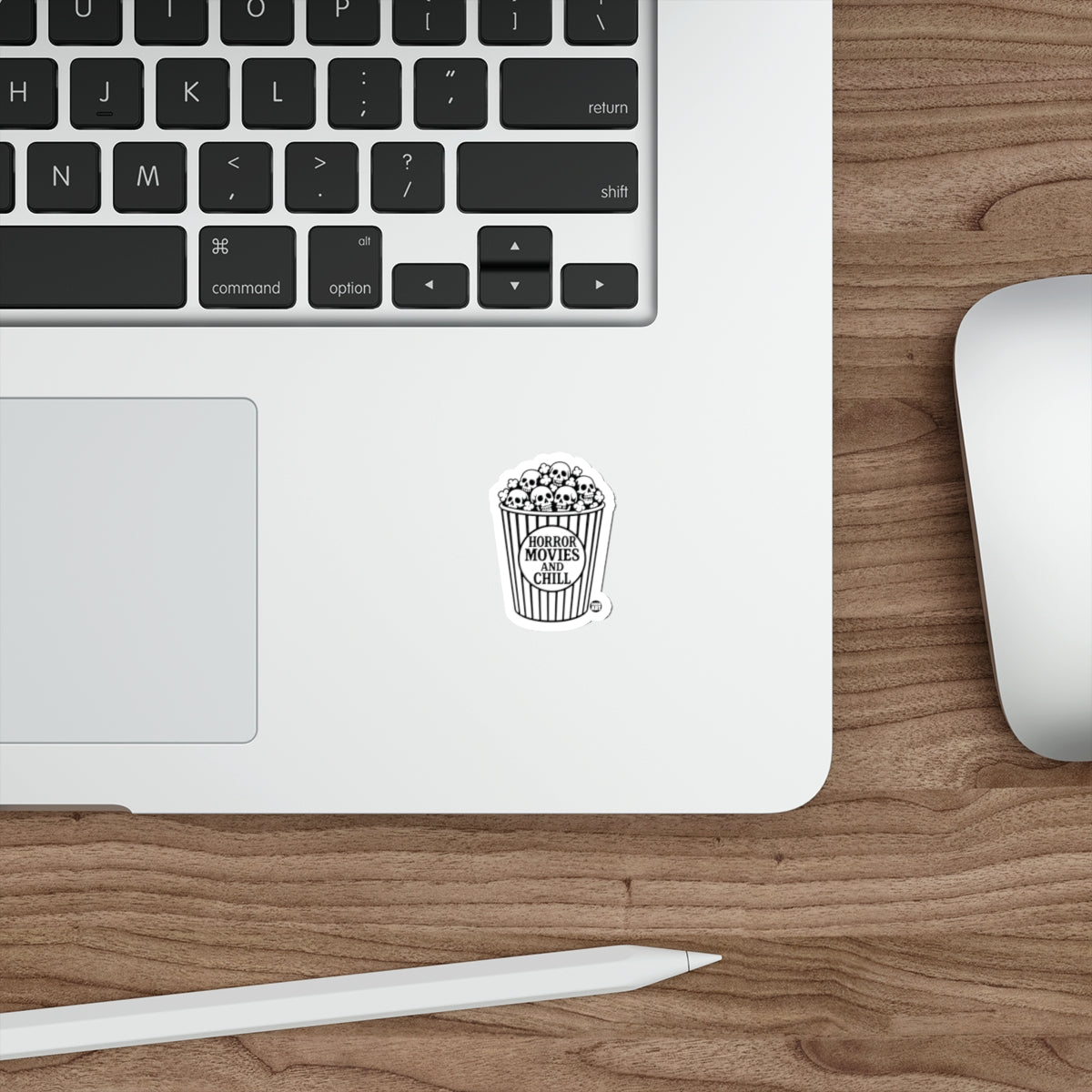 Horror Movies And Chill Popcorn Skull Sticker