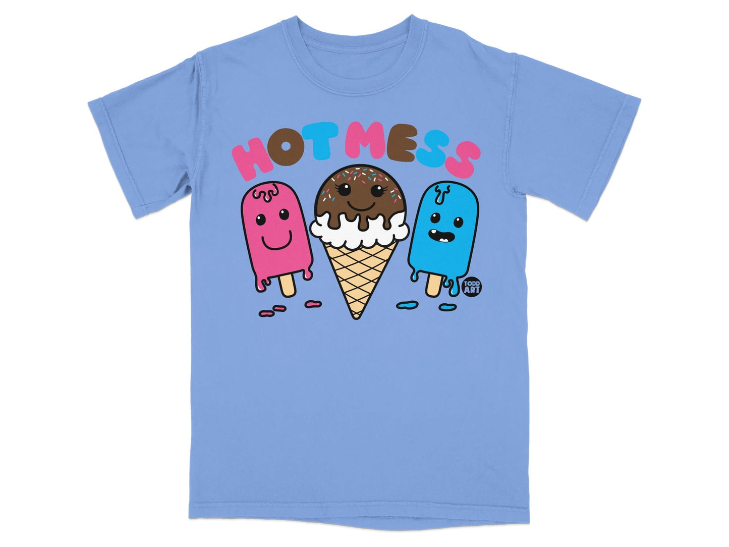 Hot Mess Ice Cream and Popsicle Graphic T-Shirt