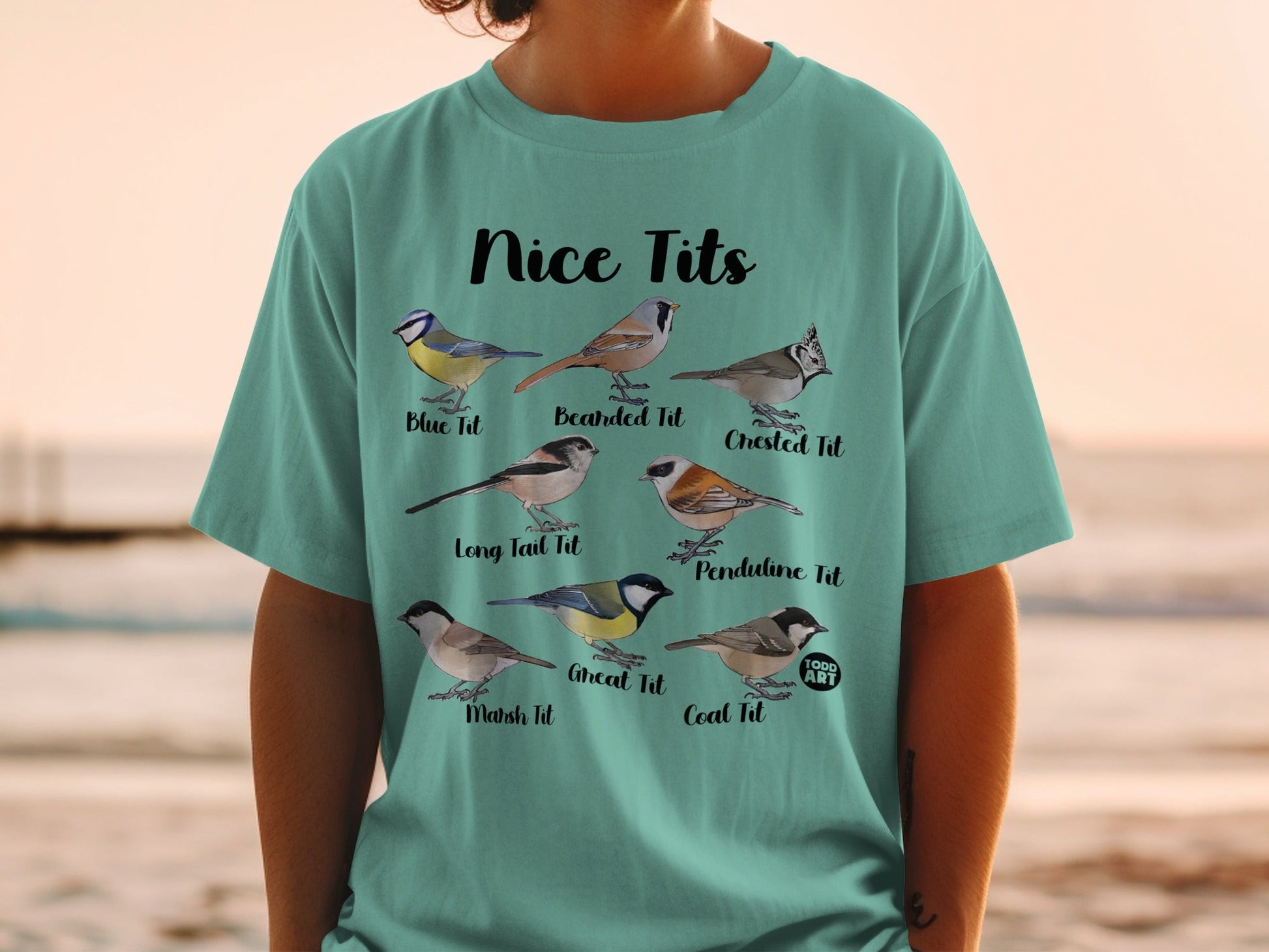 Nice Tits Bird Lover T-Shirt with Cute Titmouse Design