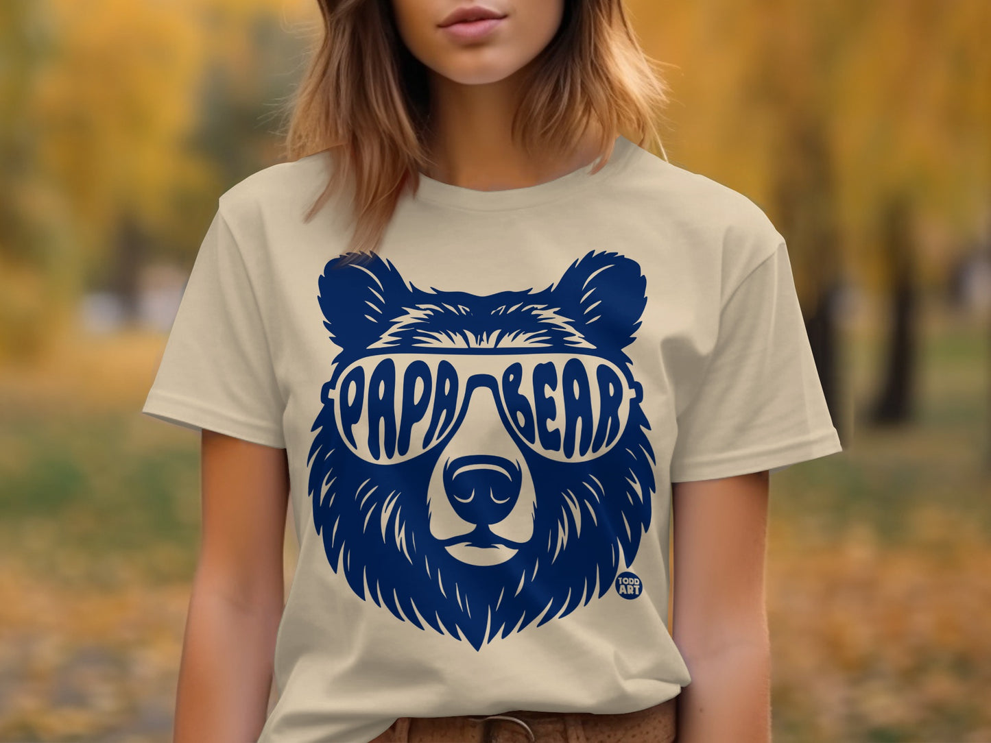 Papa Bear Graphic Tee for Dad Casual Shirt