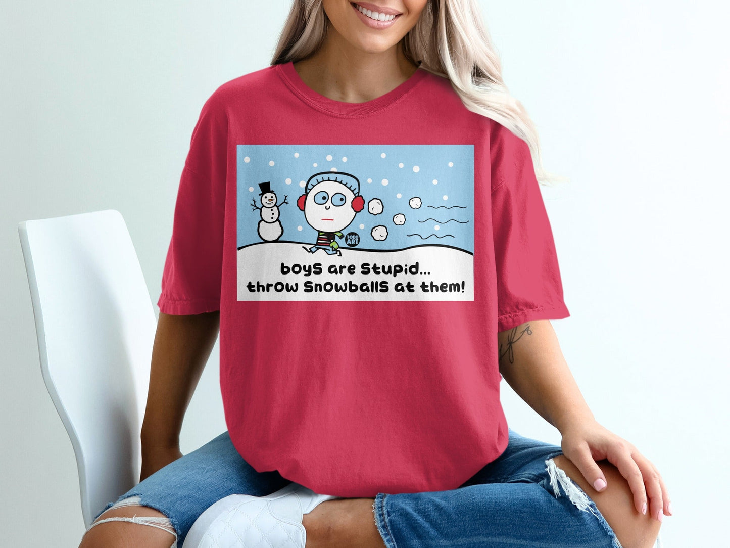 Boys Are Stupid Throw Snowballs At Them T-Shirt