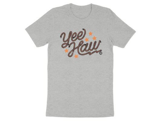 Yee Haw Rope Design with Orange Stars T-Shirt