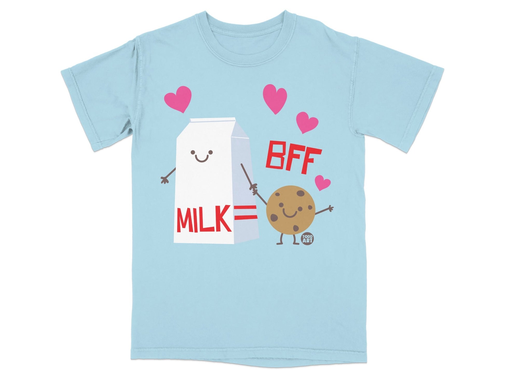Cute Milk and Cookie BFF Design T-Shirt for Friends