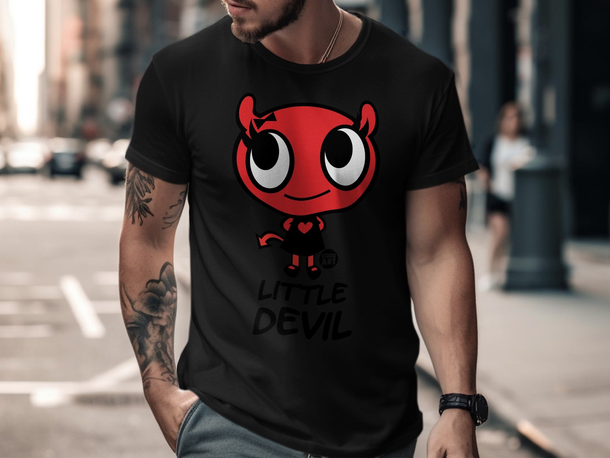 Little Devil Character Graphic Novelty Shirt