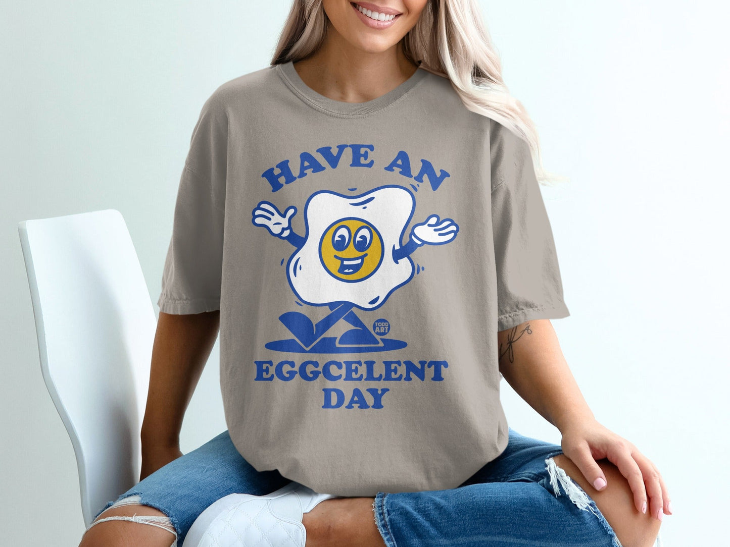 Have An Eggcelent Day Funny Graphic T-Shirt