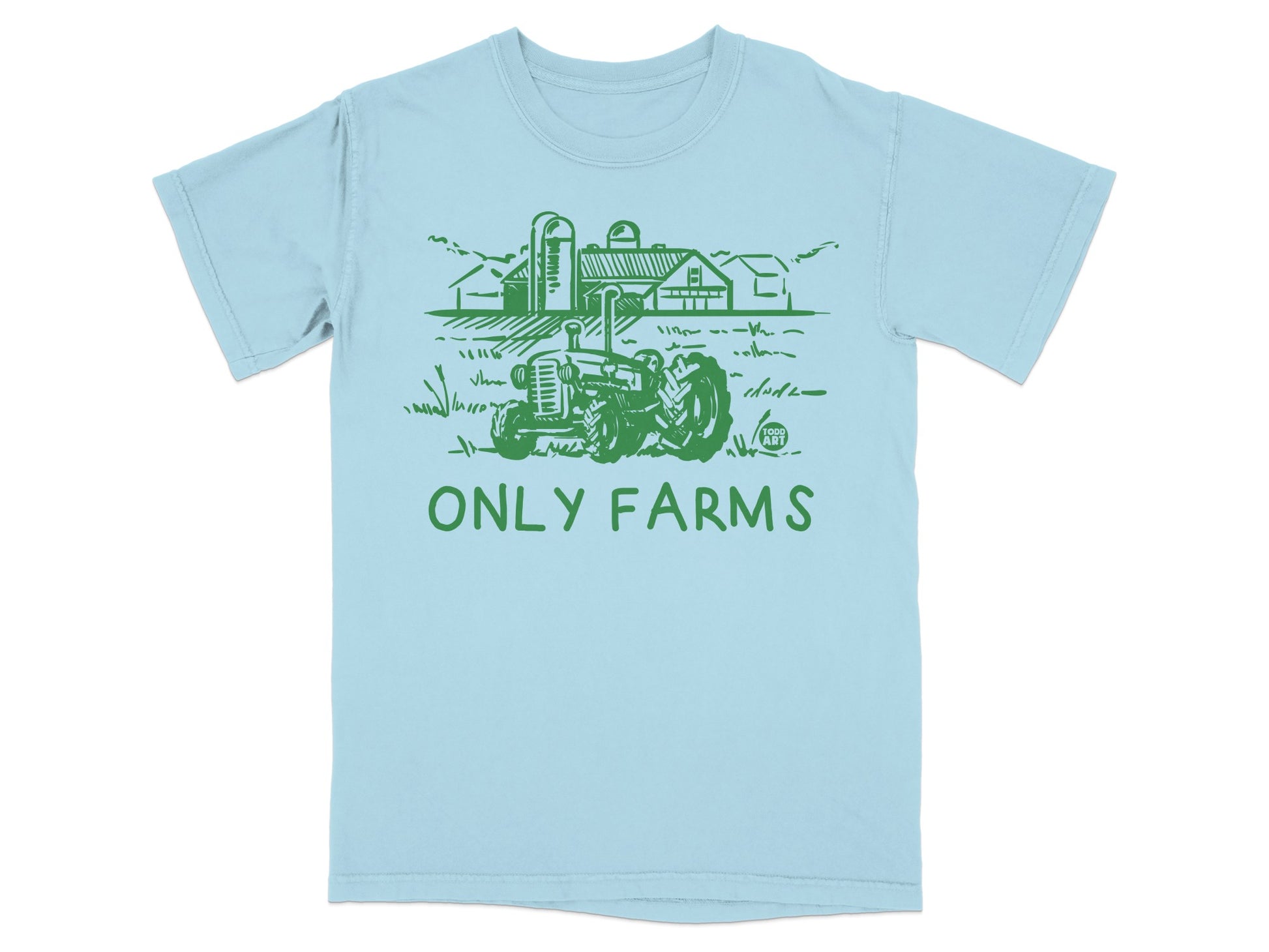 Light Blue ONLY FARMS Green Farm Scene Tractor product type