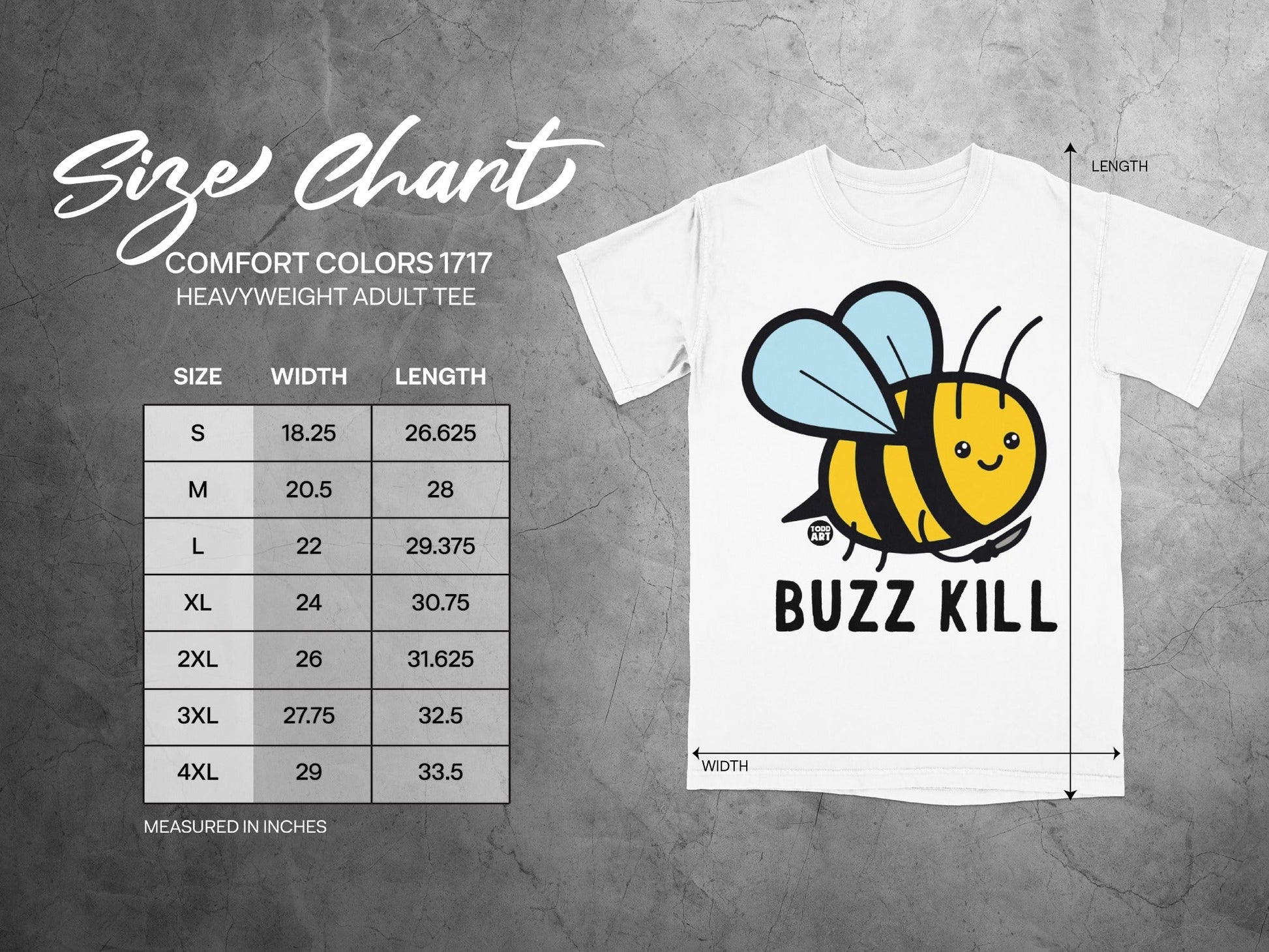 Buzz Kill Bee Graphic Comfort Colors Adult Tee