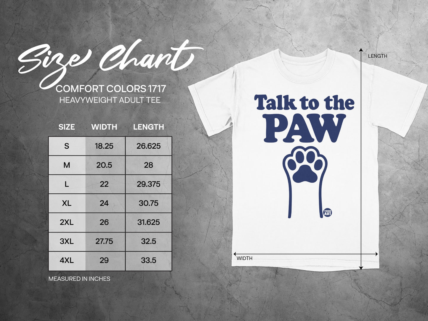 Talk to the Paw Shirt Heavyweight Adult Tee Shirt