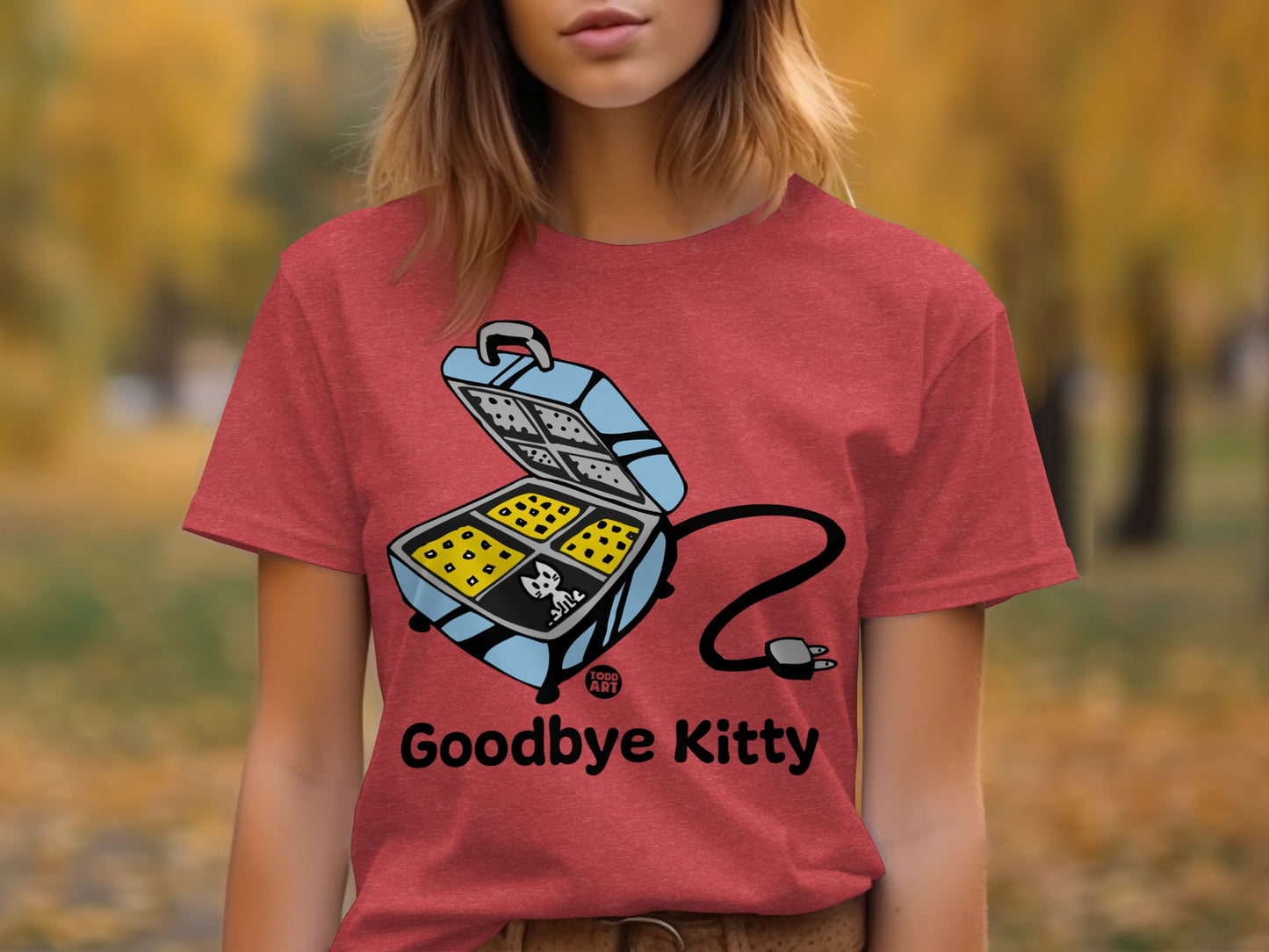Goodbye Kitty Waffle Iron Funny Shirt Product