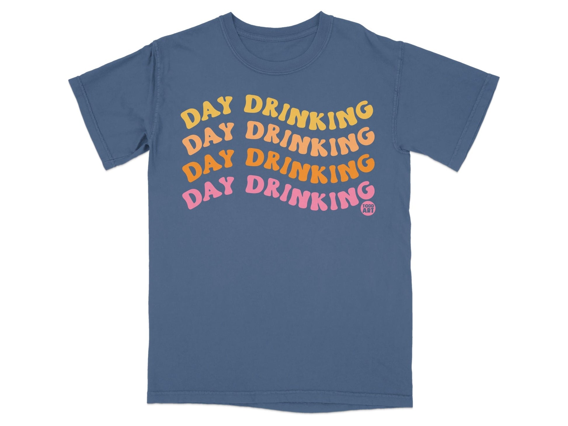 Day Drinking Colorful Text Graphic T-Shirt