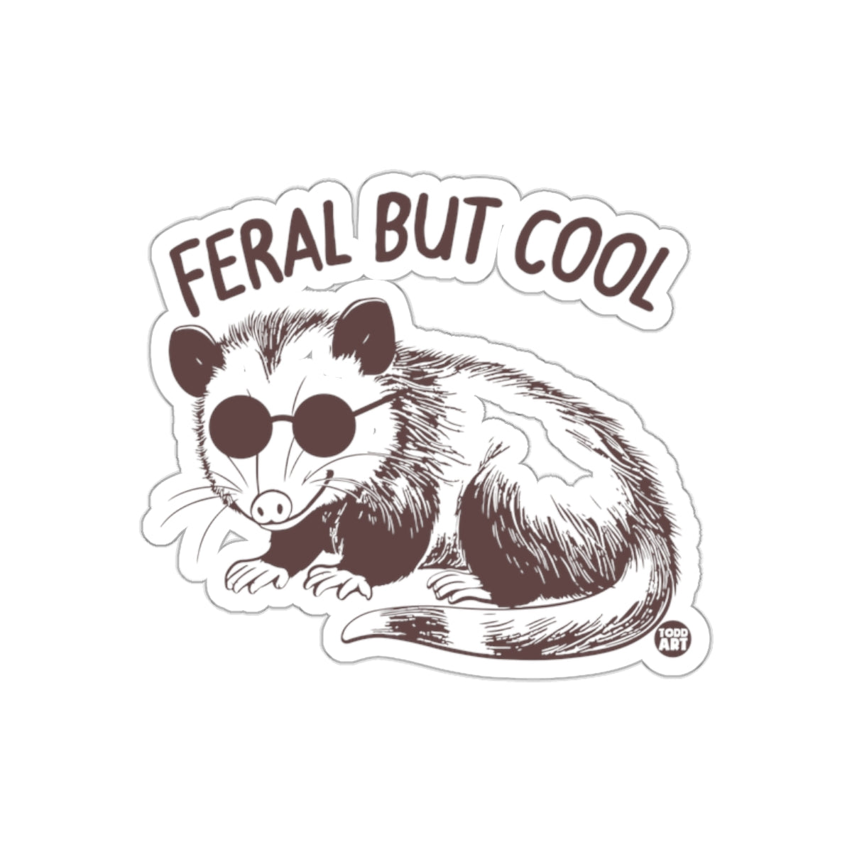 Cool Opossum with Sunglasses Feral But Cool sticker