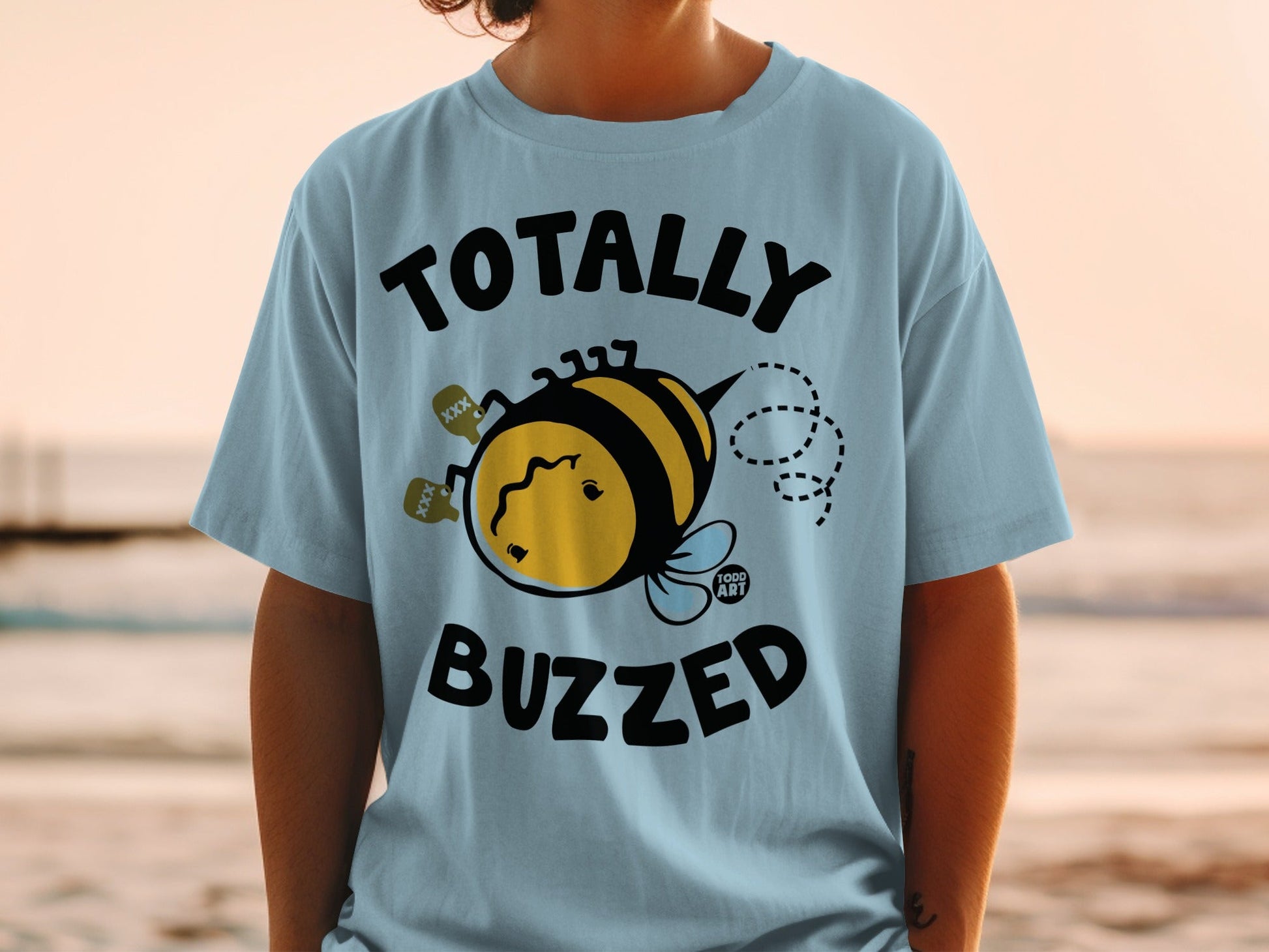Totally Buzzed Funny Bee Graphic T-Shirt