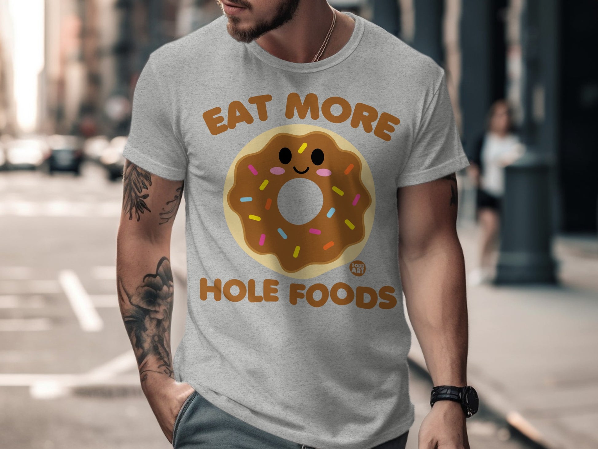 Eat More Hole Foods Funny Donut Graphic T-shirt