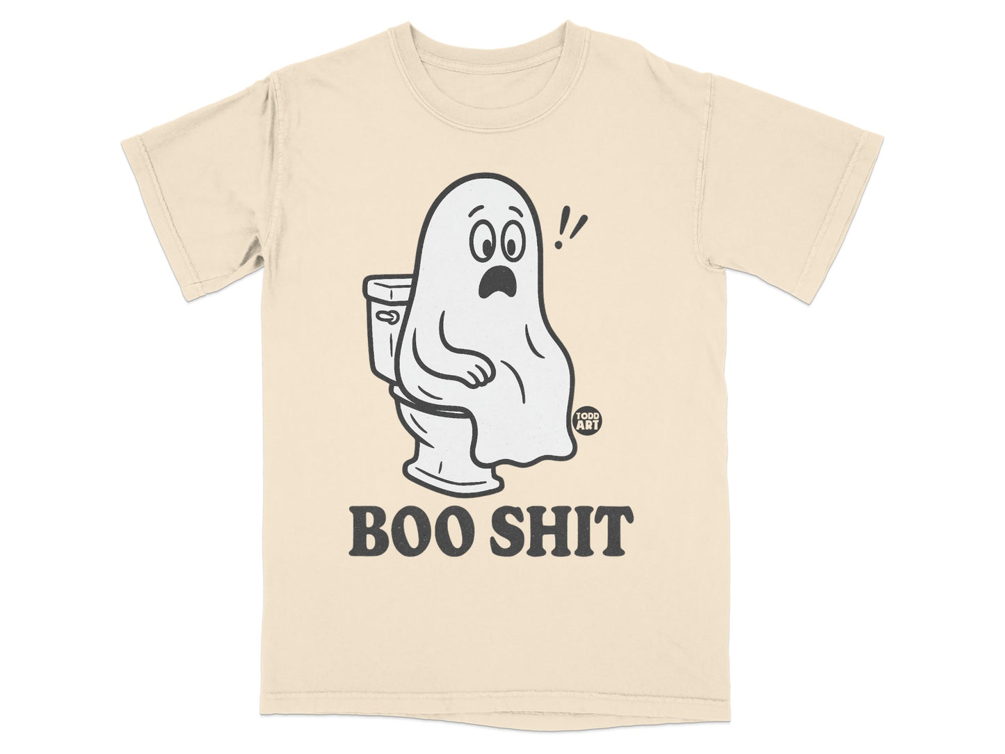 Ghost on a toilet with "BOO SHIT" text.