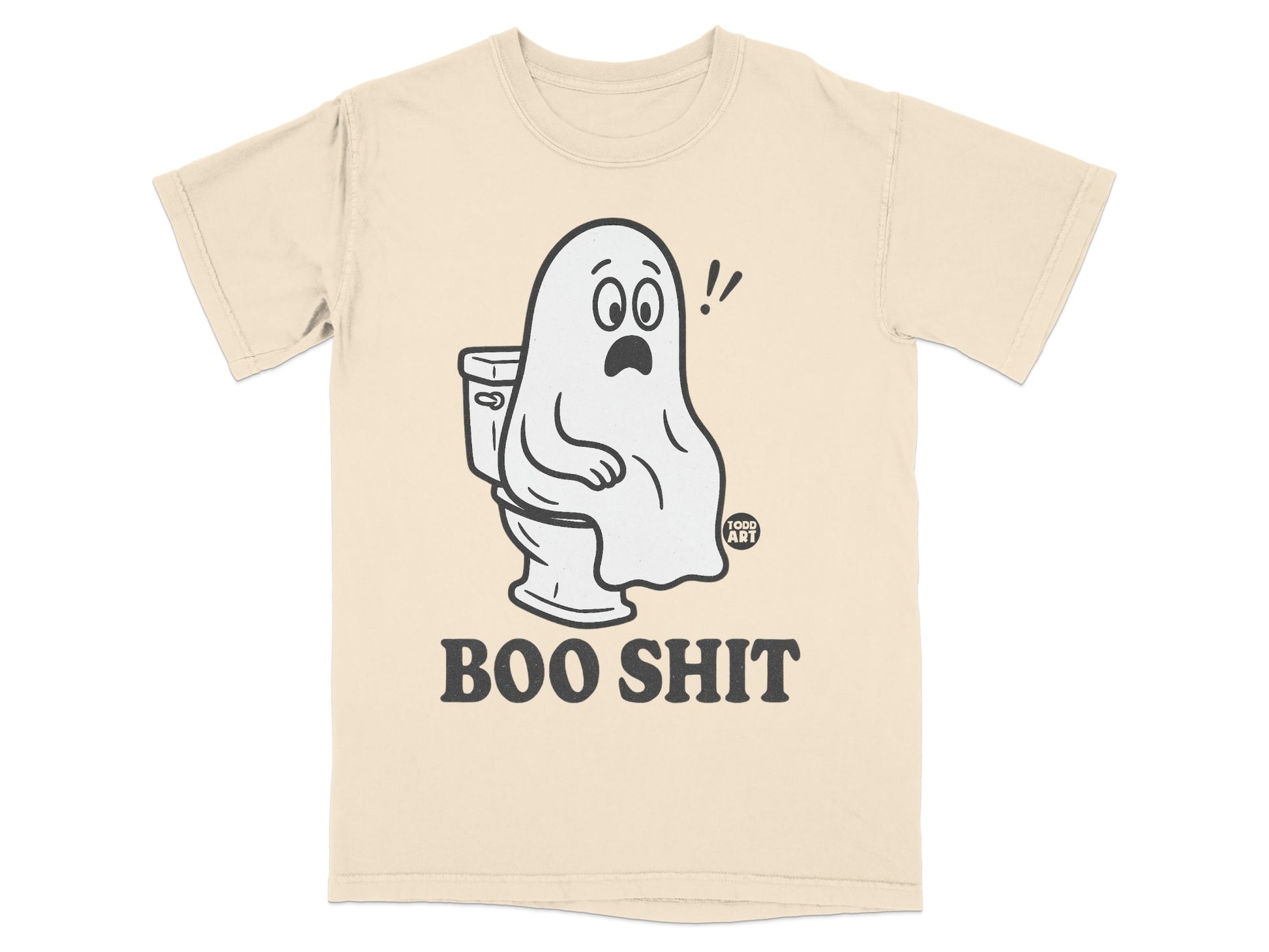 Ghost on a toilet with "BOO SHIT" text.