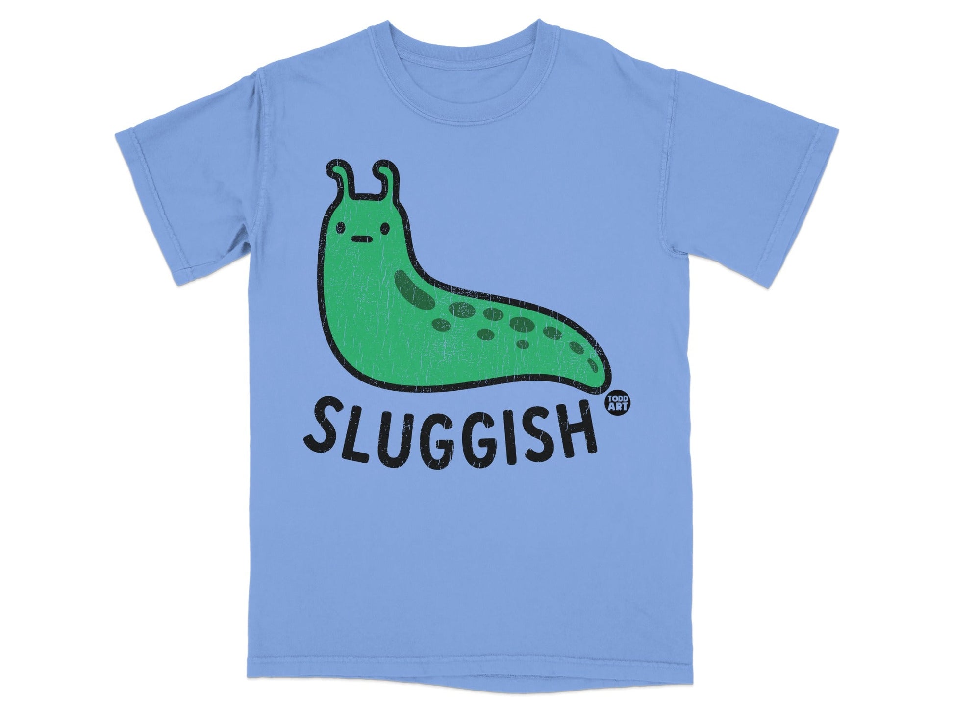Sluggish Todd Art Cute Slug Blue T-Shirt