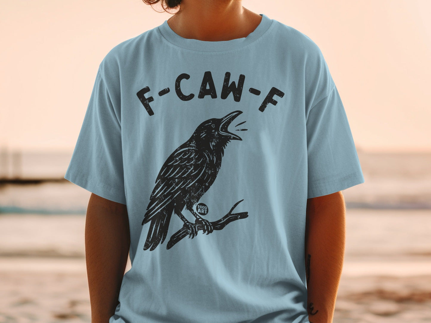 F-CAW-F Crow Graphic Tee Shirt Casual Wear