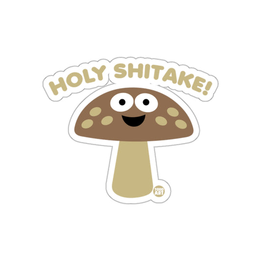 Holy Shitake Cute Smiling Mushroom Sticker