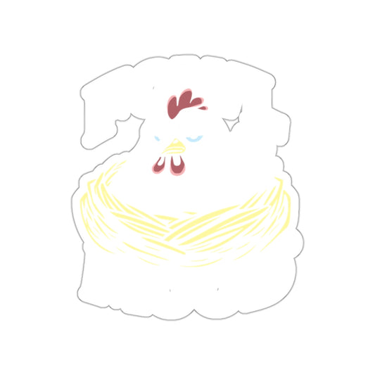Fun Cute Chicken in a Nest Sticker