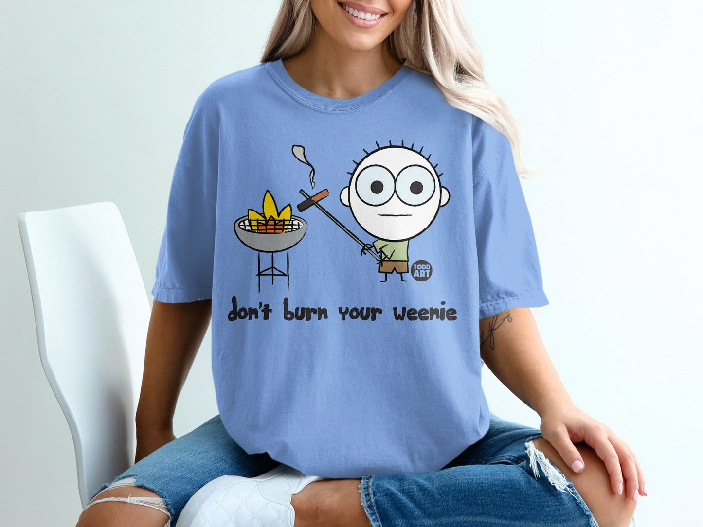 Don't Burn Your Weenie Funny Graphic Tee Shirt